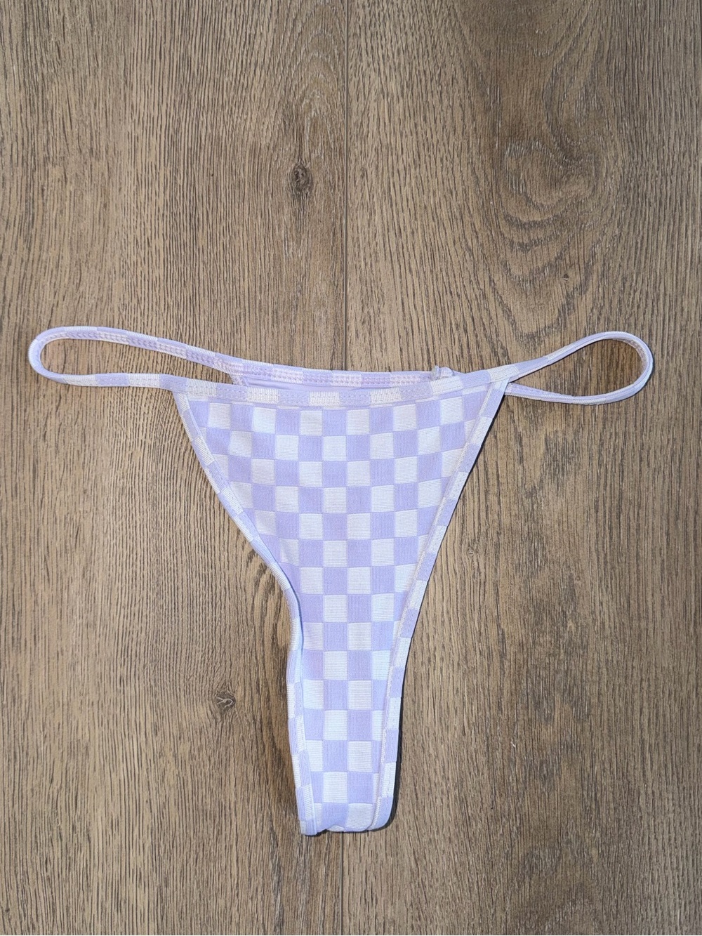 Frankie’s Bikinis Purple Checkered Micro Bikini Bottom